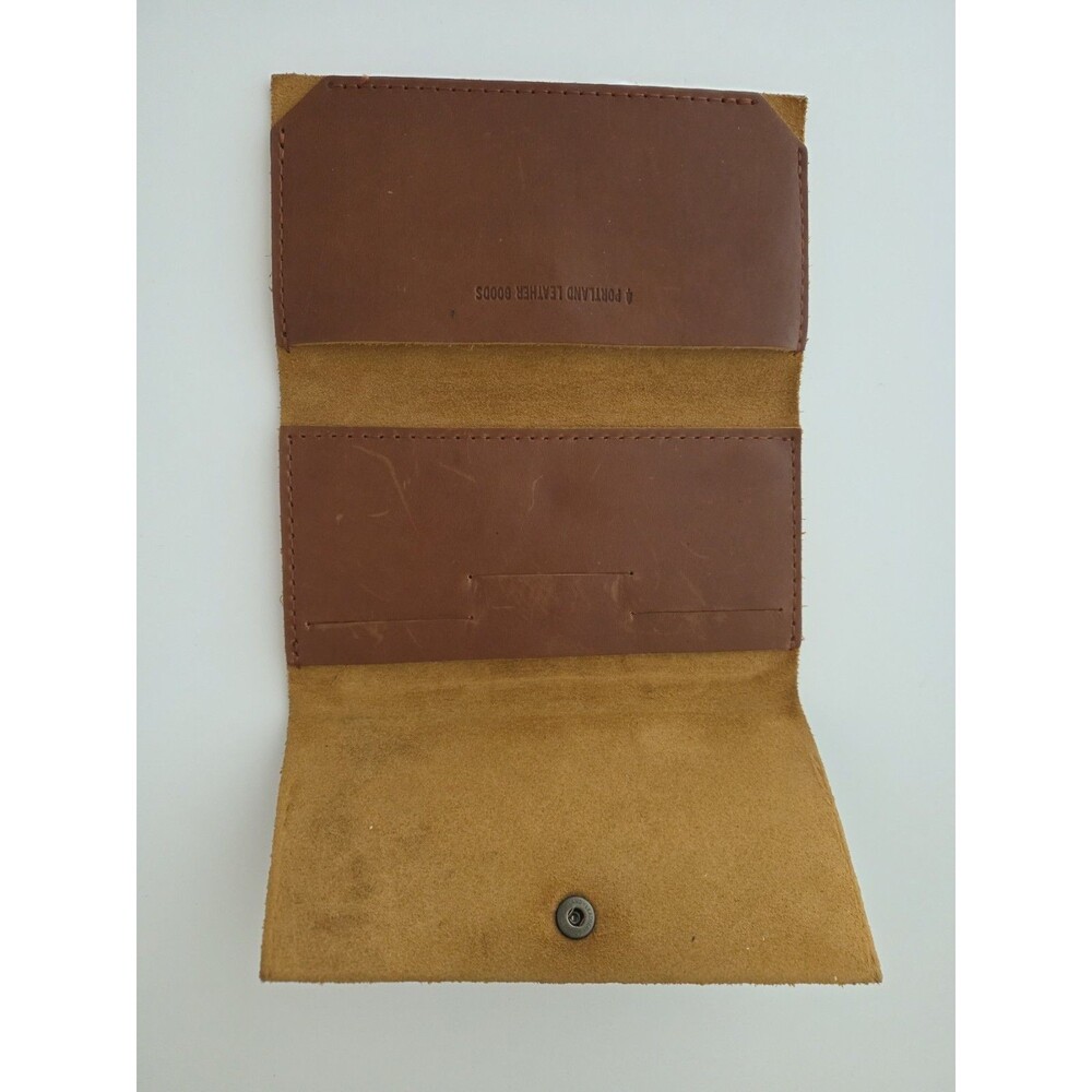 Portland Leather Goods RANCHER Trifold Wallet Brown Genuine Leather Snap - Picture 4 of 7